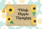 Think Hippie Thoughts Sunflower Festival Travel Accessories Makeup Bag