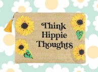 main image for ad Think Hippie Thoughts Sunflower Festival Travel Accessories Makeup Bag