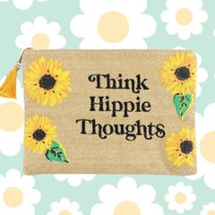 Think Hippie Thoughts Sunflower Festival Travel Accessories Makeup Bag