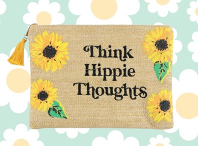 Think Hippie Thoughts Sunflower Festival Travel Accessories Makeup Bag