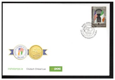 2011 Ireland 50th Anniversary of the American Chamber of Commerce Commemorative Stamps First Day Cover (FDC)