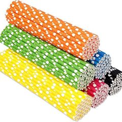 Paper Straws 120pcs Biodegradable Recyclable Drinking Straws for Party Birthday Wedding
