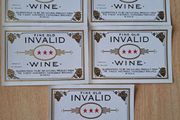 Lot of 5 vintage fine old Invalid wine labels