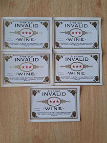 Lot of 5 vintage fine old Invalid wine labels