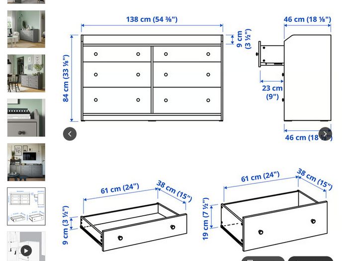ikea Hauga Chest of Drawers Grey