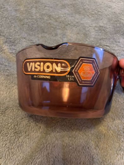 Vintage Vision De Corning Glass Ceramic Lidded Saucepan