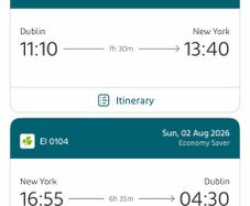 Dublin to New York x2 . Liverpool vs Wrexham tickets