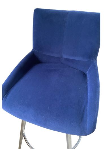 Royal Blue Velvet Kitchen Bar Stool Chair