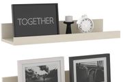 40cm Black Floating Shelves for Wall Mount, Woodgrain Wall Shelf Ledge for Bathroom Bedroom Kitchen Living Room Office Storage, Set of 3 Different Sizes MULTIPLE COLOURS AVAILABLE (FREE POSTAGE)