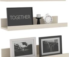40cm Black Floating Shelves for Wall Mount, Woodgrain Wall Shelf Ledge for Bathroom Bedroom Kitchen Living Room Office Storage, Set of 3 Different Sizes MULTIPLE COLOURS AVAILABLE (FREE POSTAGE)
