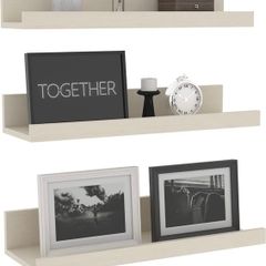40cm Black Floating Shelves for Wall Mount, Woodgrain Wall Shelf Ledge for Bathroom Bedroom Kitchen Living Room Office Storage, Set of 3 Different Sizes MULTIPLE COLOURS AVAILABLE (FREE POSTAGE)