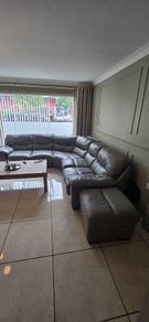 Grey Leather Corner Sofa