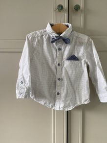 Mini club long sleeve shirt with dickie bow 9-12