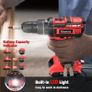 Cordless screwdriver 21V, Bamse cordless drill with 2 batteries 2.0Ah, 42Nm cordless drill, 2 gears, 25+3 torque levels, LED light, 30PCS accessories set for home and garden DIY project Image 6