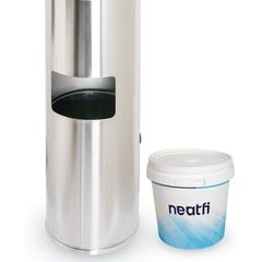Neatfil  Stainless Steel Stand Gym Wipe  Dispenser+Reusable dry or wet Wipe Bucket