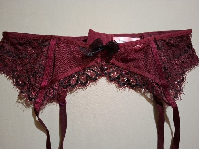 Hunkemoller burgundy suspender belt
