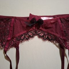 Hunkemoller burgundy suspender belt