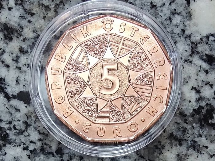 Austria 5 Euro Copper (.999) Uncirculated Coin 2022 - Happiness is a Bird - New Year Coins