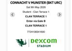 Connacht VS Munster tickets