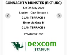 Connacht VS Munster tickets