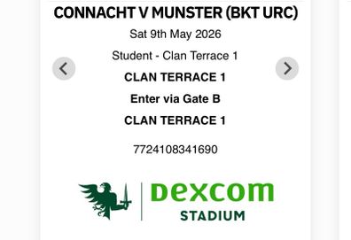 Connacht VS Munster tickets