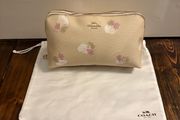 Authentic Coach Floral Cosmetic Pouch / Makeup Bag (With Dustbag &amp; Care Card)