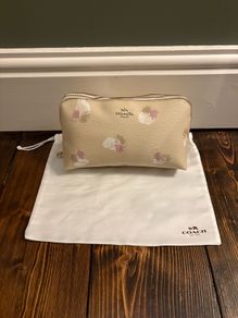 Authentic Coach Floral Cosmetic Pouch / Makeup Bag (With Dustbag & Care Card)
