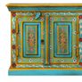 TV Cabinet Solid Mango Wood Blue Hand Painted Image 5