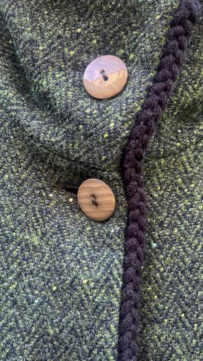 Avoca - Womens Lambswool Button Up Jacket - Green Tweed - Sz 1