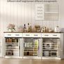 Vintage Large Sideboard Buffet Cabinet with 3 Drawers, 6 Doors Image 5