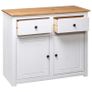 Sideboard White 93x40x80 cm Solid Pinewood Panama Range Image 6