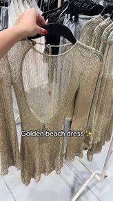 H&M Gold Metallic Cover Up - M