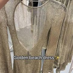 H&M Gold Metallic Cover Up - M