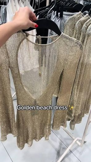 H&M Gold Metallic Cover Up - M