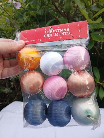 Vintage Silk Spun Christmas Baubles
