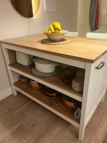 IKEA island and stools