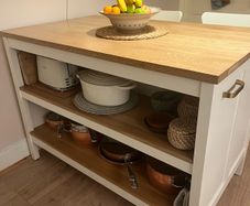 IKEA island and stools