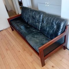 mid century solid teak dyrlund 7820 sofa
