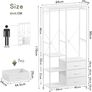 Wardrobe with 3 Drawers White  easy assembly Wood Top Steel Frame Ultimate Storage sturdy Multifunctional System Image 3