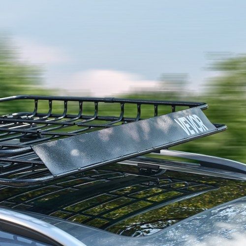 Roof Rack Cargo Carrier, 43 x 50 x 4.1 in, Universal Rooftop Cargo Basket, Car Top Luggage Holder with 150 lbs Max Load Capacity, 4.1 in Fence, Anti-Rust Alloy Steel, Wind Fairing, for SUV Car