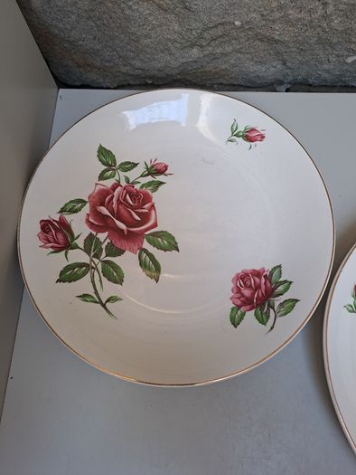 J and G Meakin rose Plates