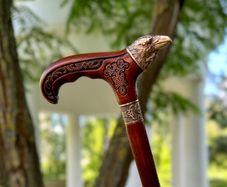 Unique Handmade Walking Stick, Raven with Celtic Knot Handle, Never Used