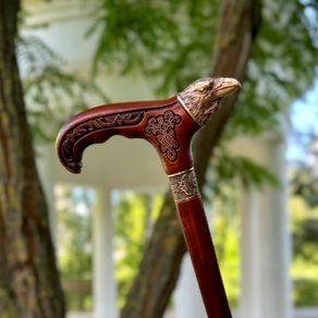 Unique Handmade Walking Stick, Raven with Celtic Knot Handle, Never Used