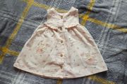 Bnwot F&amp;F Floral Soft Corduroy Pinafore with Mouse &amp; Cat Embroidery