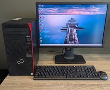 Intel i7 8th Gen CPU Tower PC Fujitsu Esprimo 16GB DDR4 24" LCD Windows 11 & Office 2024 Pro, Wifi, Bluetooth