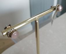 New with tags Rose Quartz sterling silver stud earrings