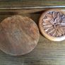 Wooden circular box with carved leaf pattern Image 4