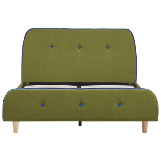 Bed Frame Green Fabric 120x190 cm