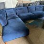 Blue corner sofa set L shaped Image 2