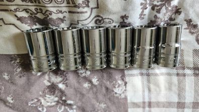 Snap-on 1/2" Drive 12-Point Metric Shallow Socket Set (14mm - 19mm)